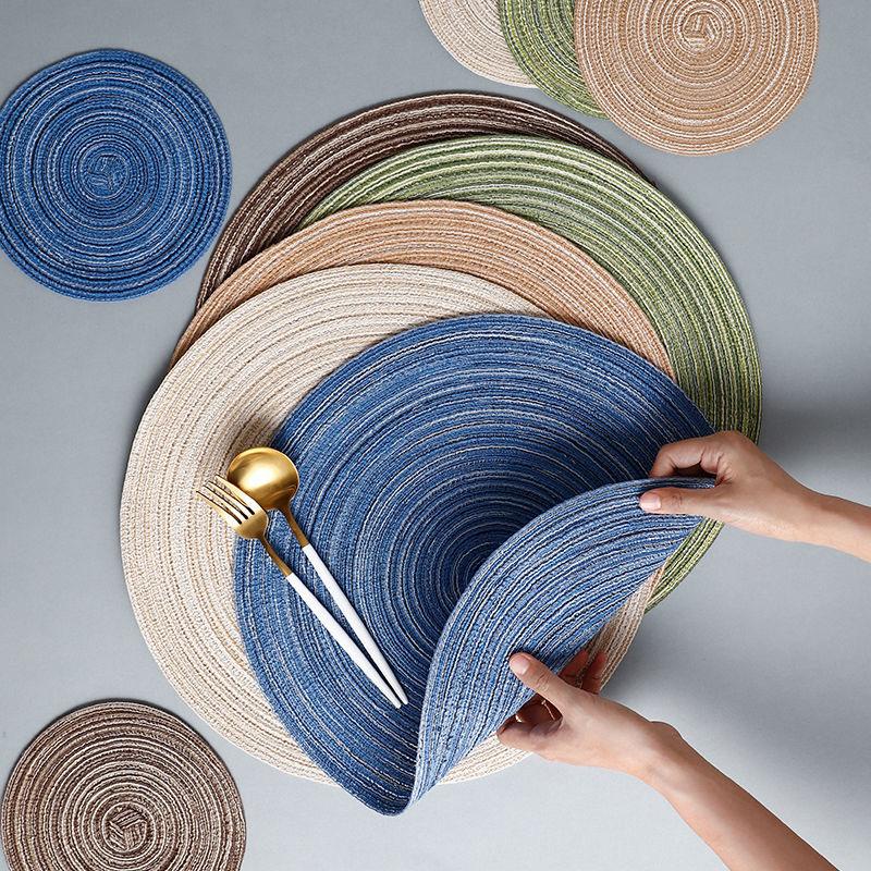 Cotton Yarn Coaster Placemats Round Woven Insulation Plate Mats