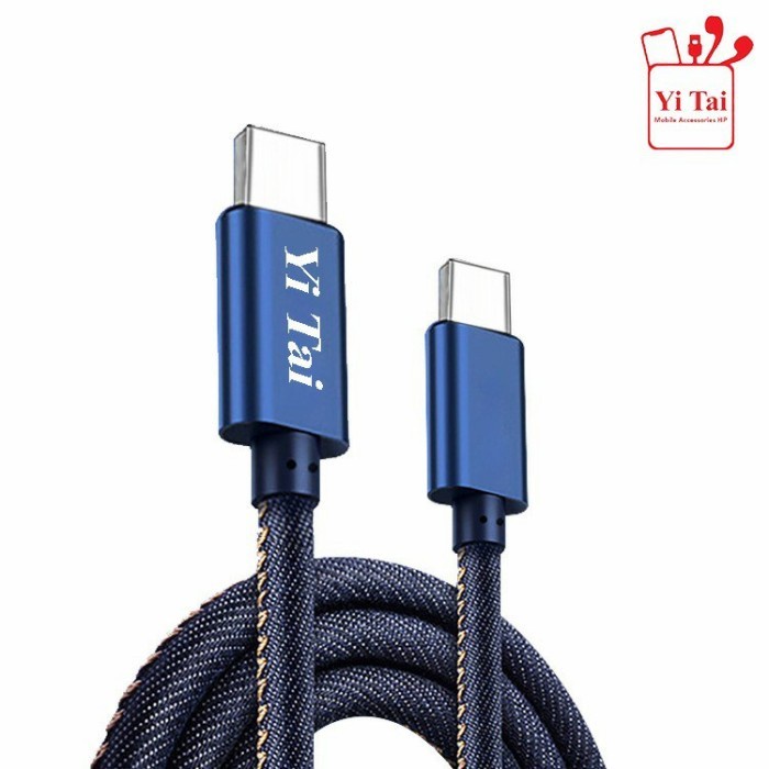 YI TAI - Kabel Data Type C ke Type C Denim Fast Charging - Gambar 4