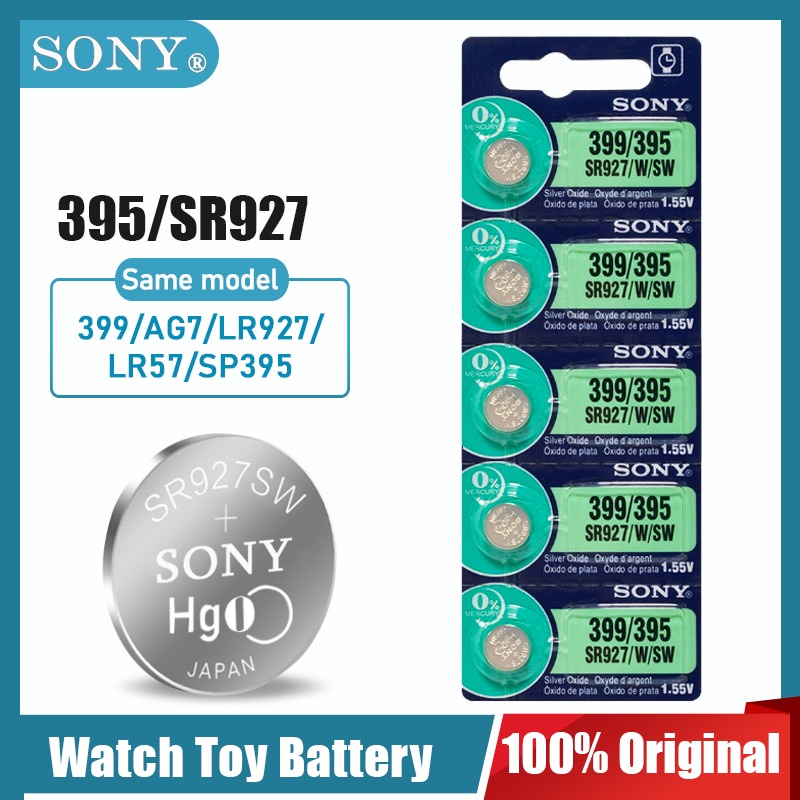 Sony 395 399 SR927SW SR927 AG7 LR927 SR927W 1.55V Silver Oxide Battery ...