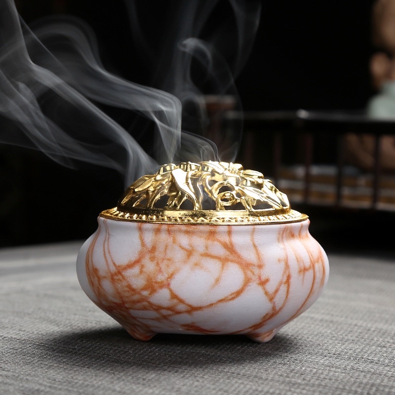 SG Seller】【雨宝林】New ceramic incense burner marble新款陶瓷香炉