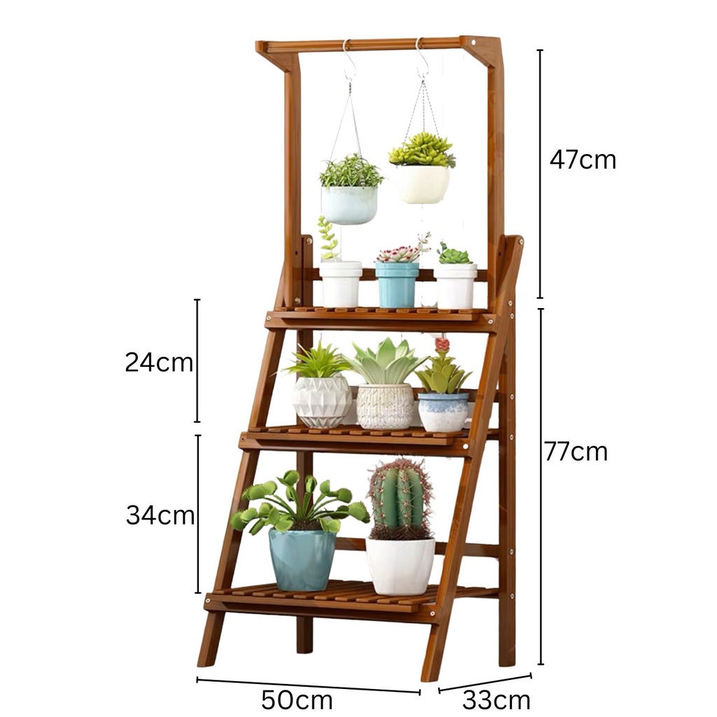 [SG SELLER] Plant Rack Plant Stand Wooden Plant Flower Rack Bamboo Rack