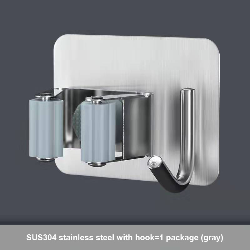 Stainless Steel Mop Holder Wall Mounted Storage Hook Brush Broom Hanger