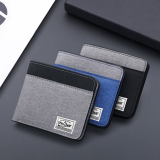 Men's Wallet Short Large Capacity Business Wallet Soft Leather Stitching Folding Coin Purse