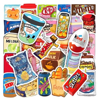 10/48PCS Cartoon American Snacks Food Graffiti Stickers Waterproof Phone  Bike Motorcycle Wall Car Sticker for Kids Toys Decal