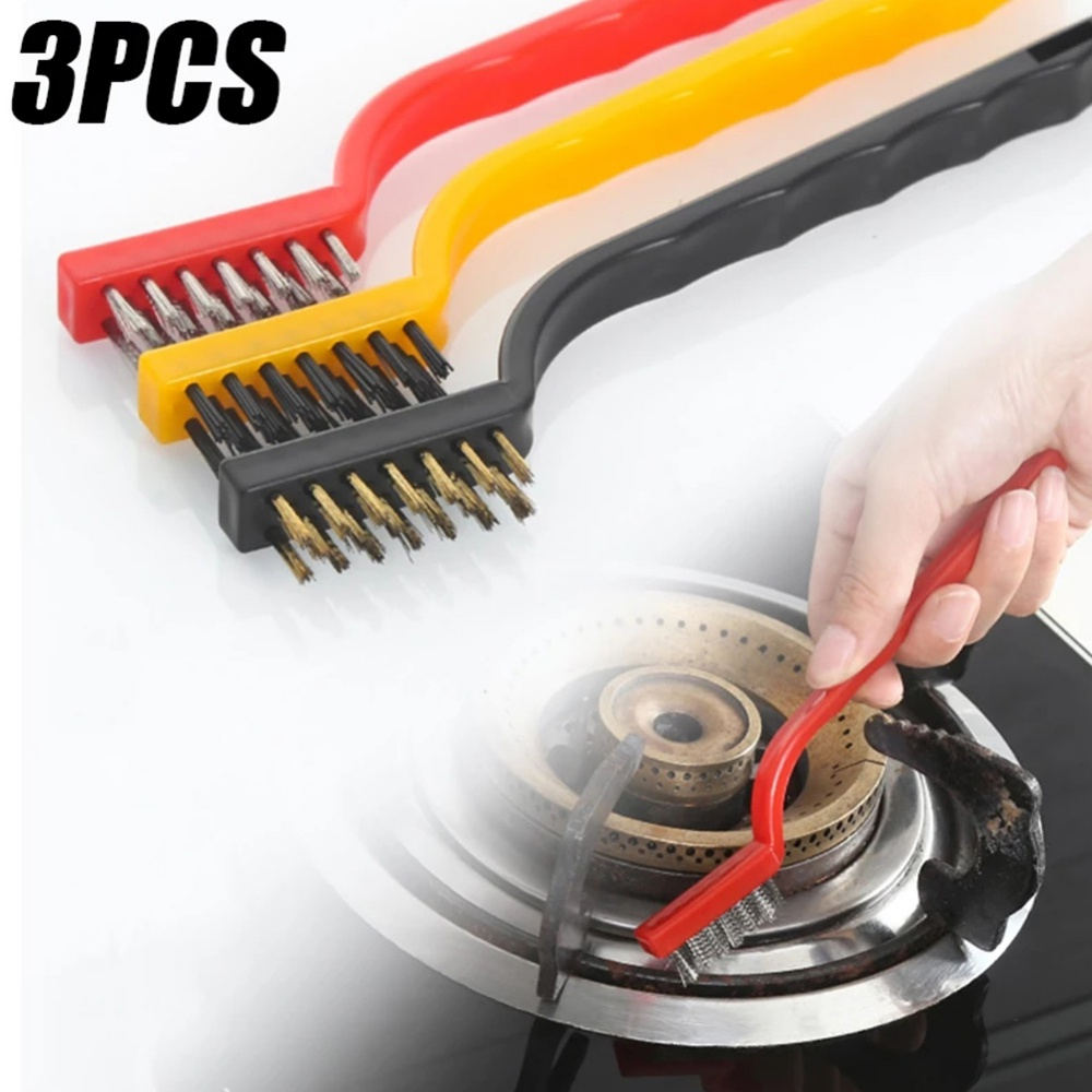 3Pcs/set Gas Stove Brushes,Gas Stove Cleaning Wire Brush,Powerful