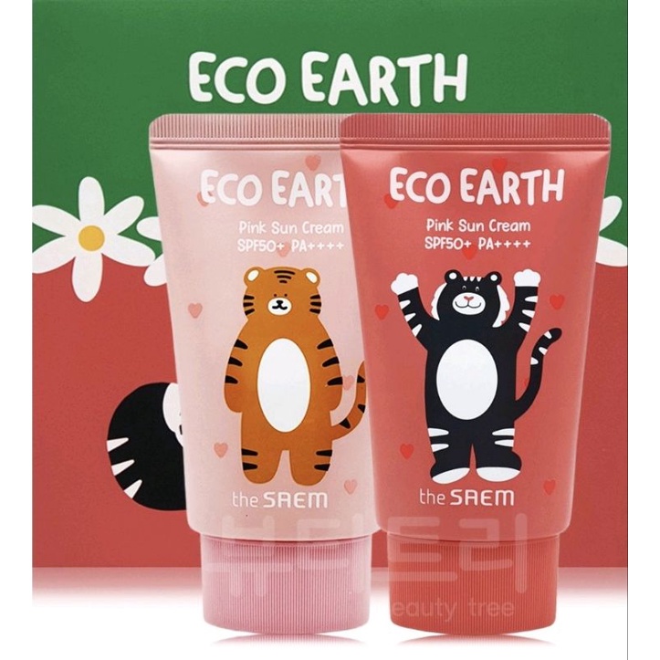 The Saem Eco Earth Pink Sun Cream EX SPF50+PA ++ | Shopee Singapore