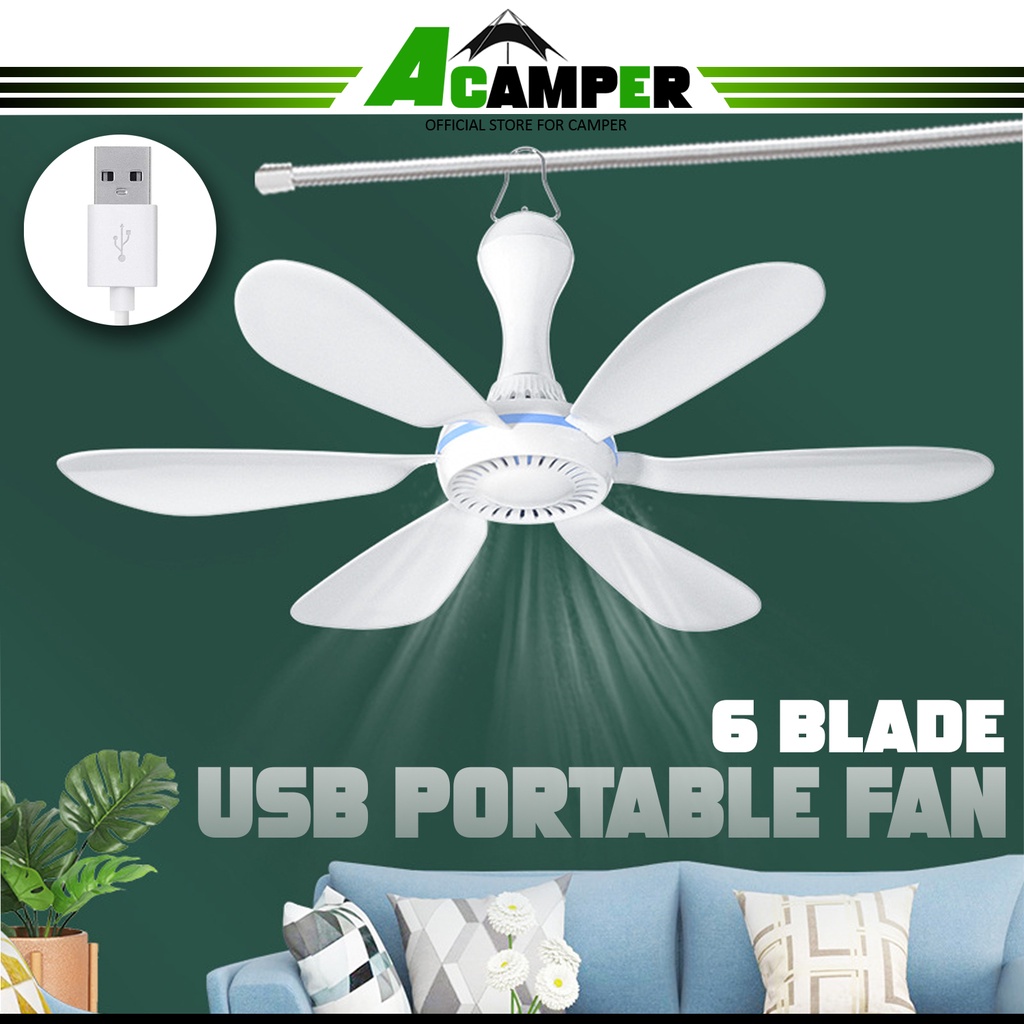 6 Blade 5V USB Ceiling Ceiling Fan Mini Fans Air Conditioner Cooler for ...