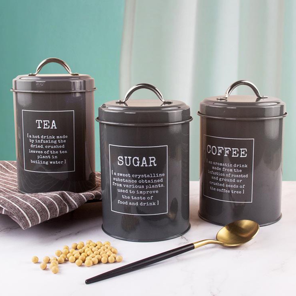 Kitchen Storage Jars, Canisters Set, Tea, Coffee, Sugar Storage