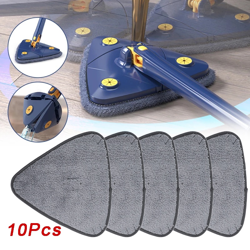 10Pcs 360° Rotatable Mop Adjustable Cleaning Cloth/Reusable Telescopic ...