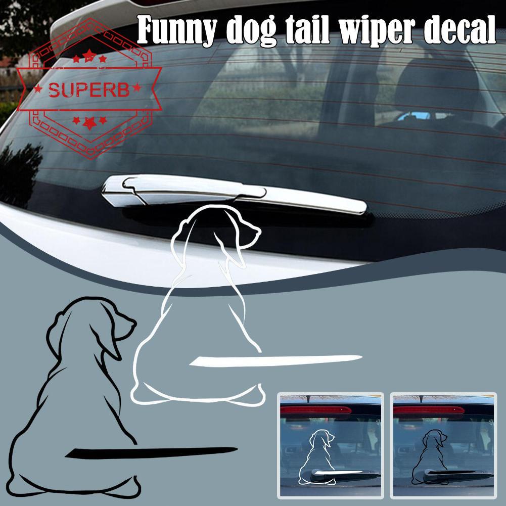Vinyl Car Sticker Dog Windshield Dogs Sticker Interesting Tail
