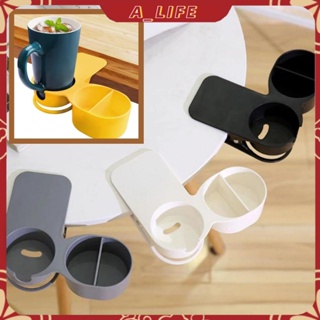 Desk Cup Holder Under Table Rotation Anti-Spill Swivel Drink Holder Table  Edge