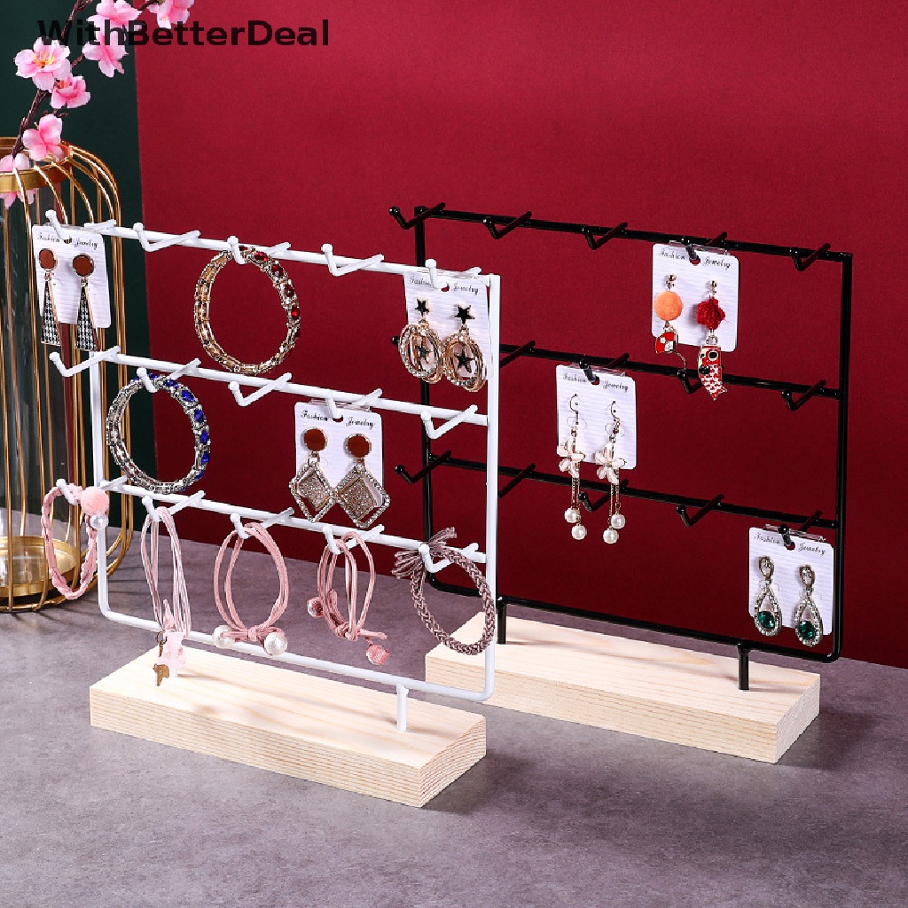 wit Black Earrings Jewelry Display Stand Hook Up Jewelry Organizer Rack Holder Activity Necklace