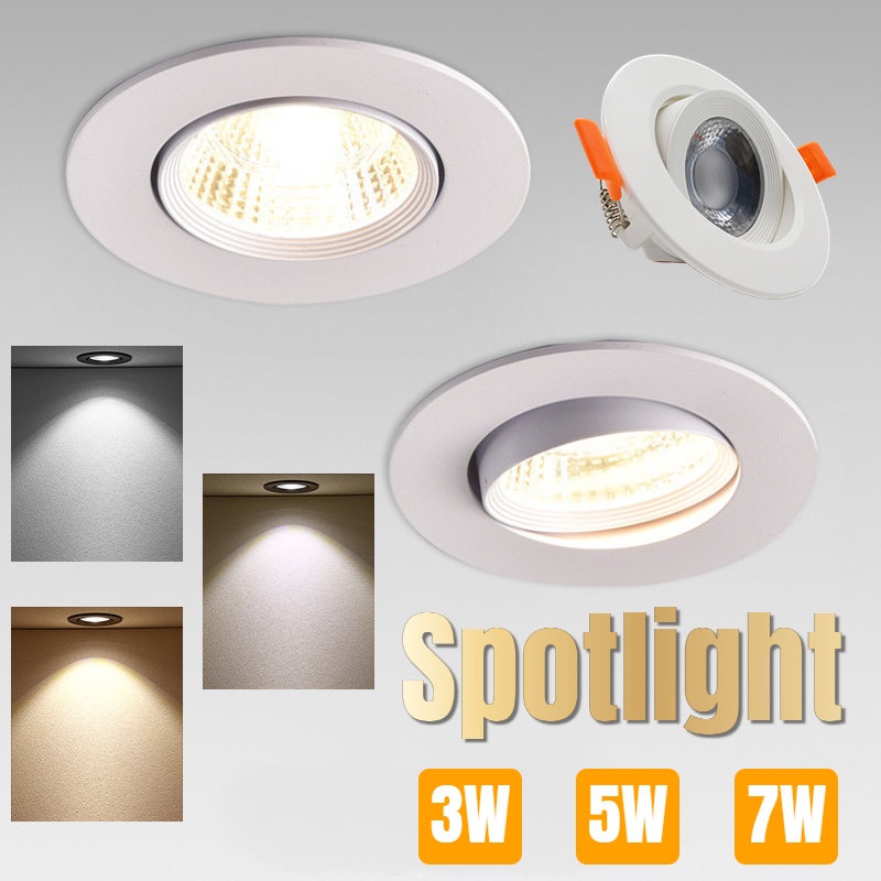 Spot light LED Downlight Ceiling Light 3W 5W 7W Spotlight Recessed ...