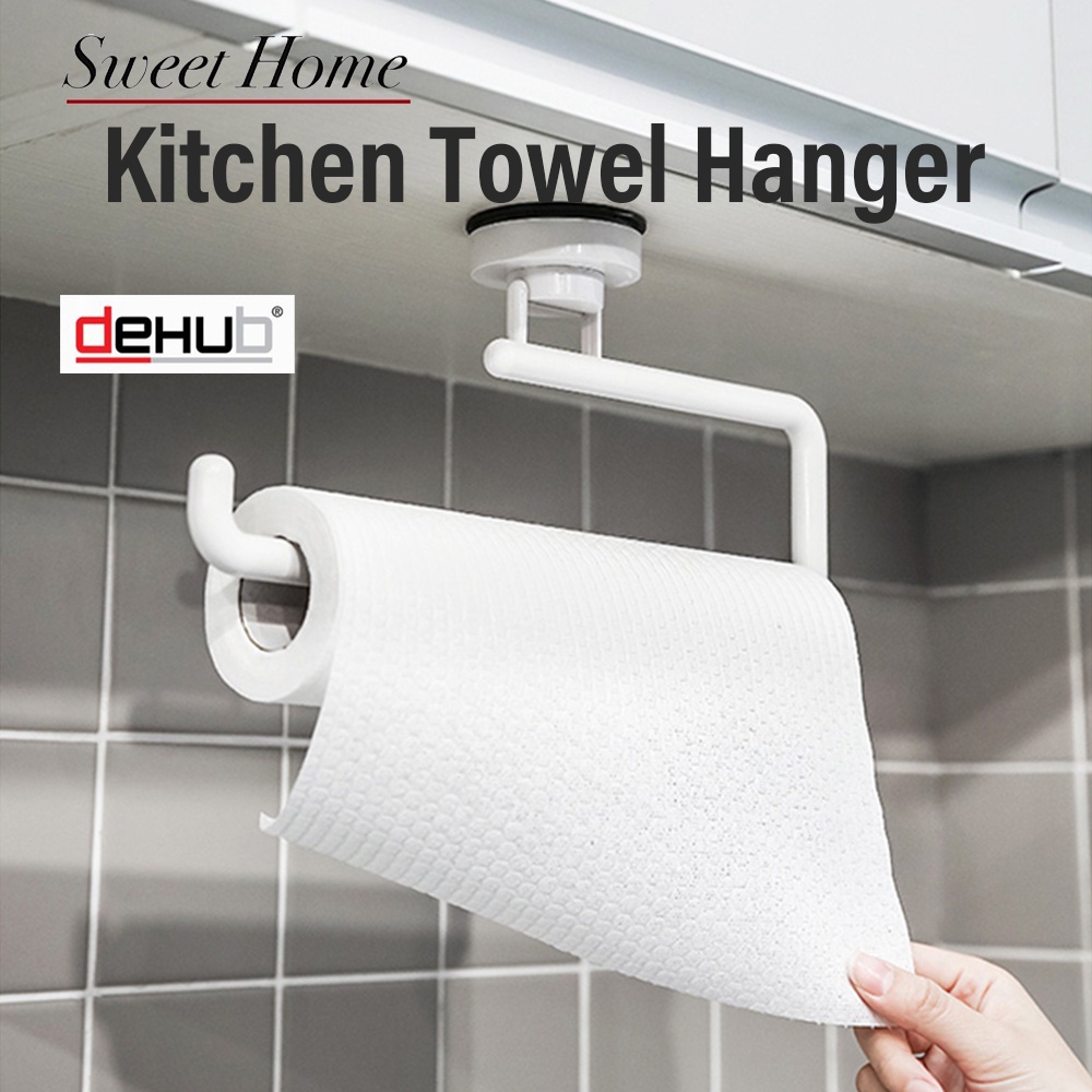 KOREA DeHUB Towel Paper Hanger Wall Mount ABS Punchfree Towel Rack Suction Cup Paper Towel