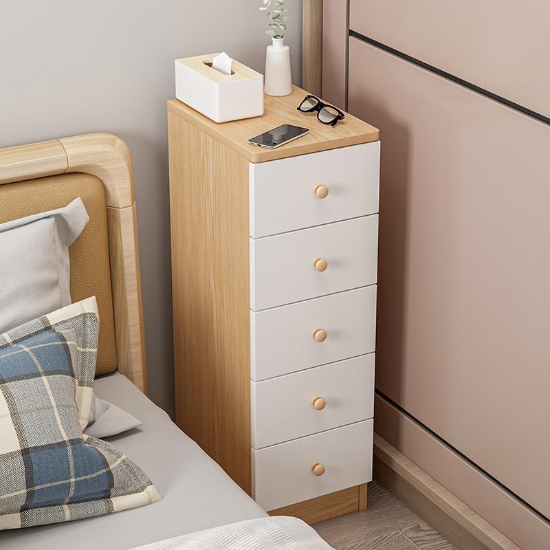 Modern Ultranarrow Bedside Table Storage With Drawers Small