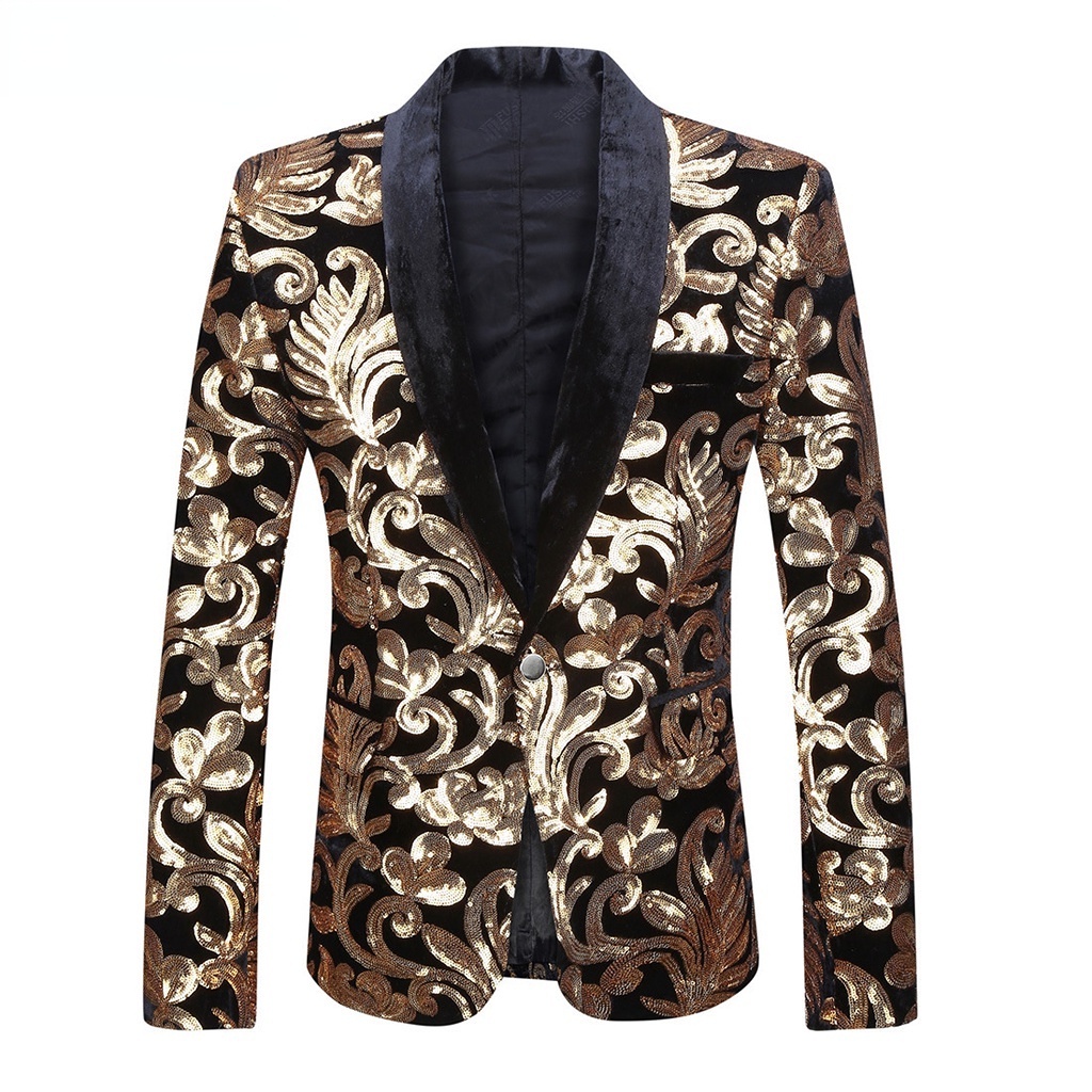 Gold clearance sequins blazer