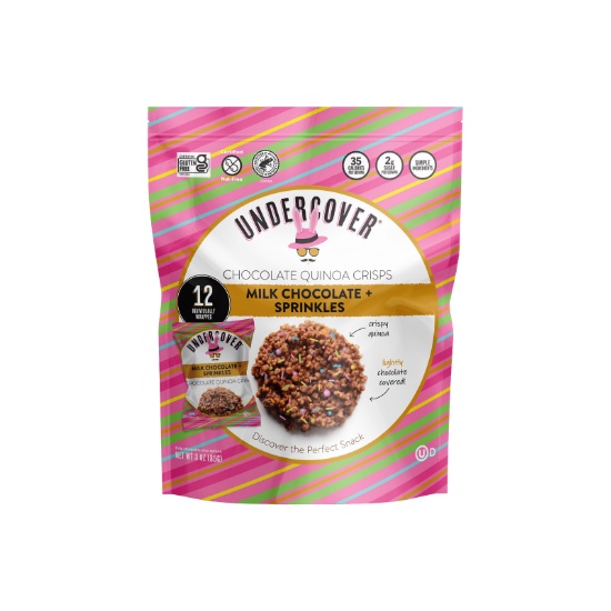 UNDERCOVER CRISPY QUINOA MILK CHOCOLATE + SPRINKLES (12 pcs of