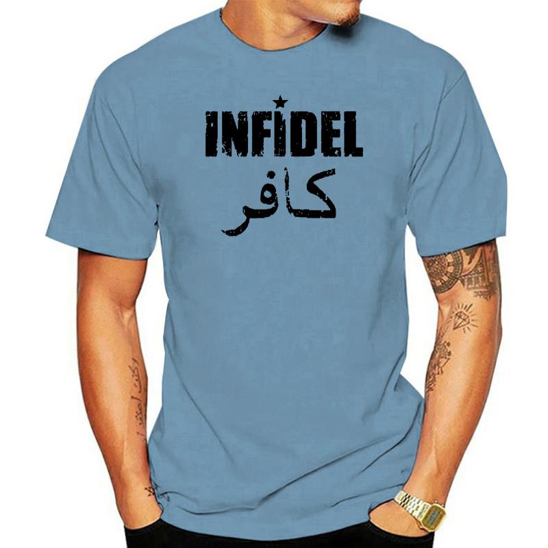 T-shirt Uomo INFIDEL Divertente – Militare Patriottica USA – Gildan Nuova