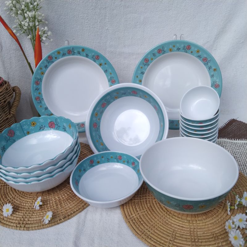 Real Melamine Plate Set Thick Beautiful Pattern (Sold Separately