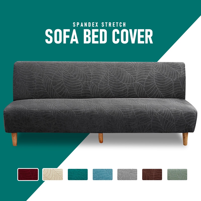 Stretch Armless Sofa Bed Slipcover – Futon Cover For 3-Seater Couch, Spandex