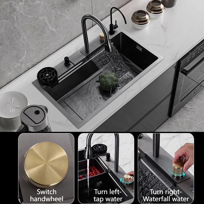 [setc 68b Sg Local Stock ] Black Nano Kitchen Sink Sus304 Stainless