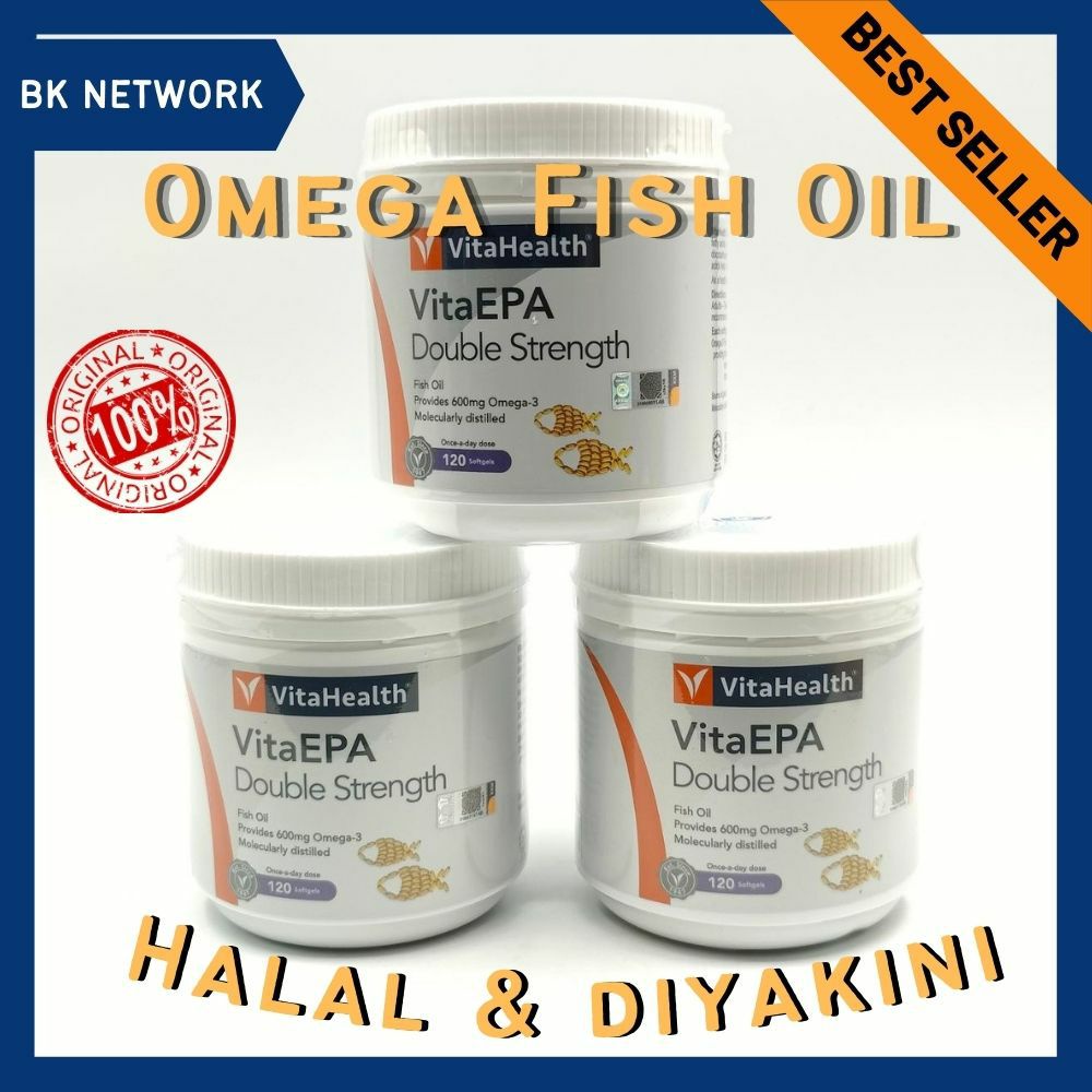 OMEGA VitaEPA Double Strength (HALAL) VitaHealth Fish Oil Omega 3 6 9