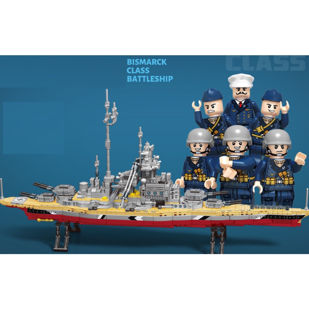 Mytopshop 1608PCS MOC WW2 KMS Bismarck Class Battleship Model