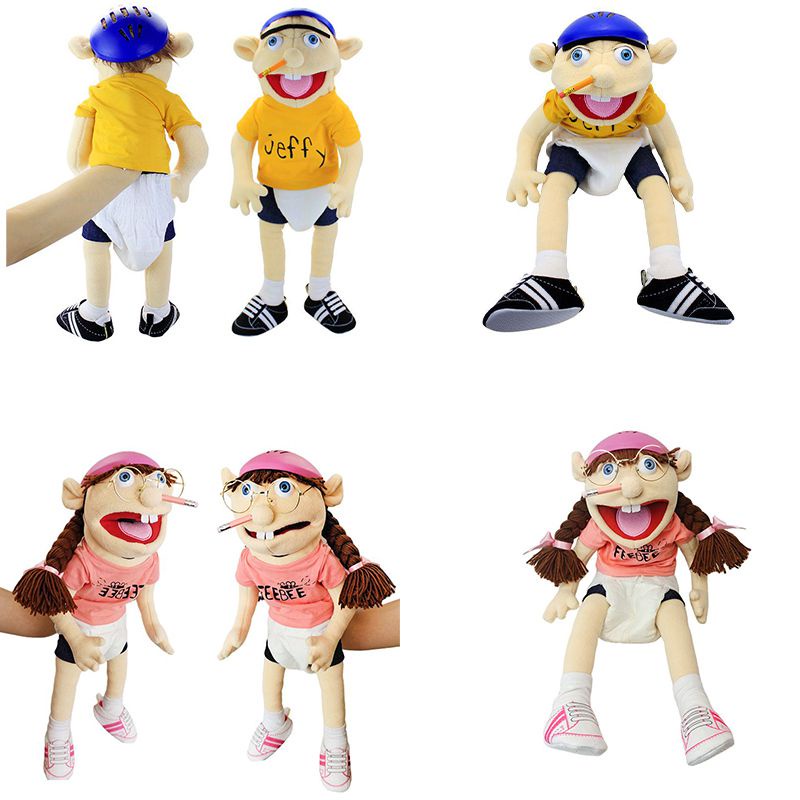 60CM Jeffy Boy Hand Puppet Children Soft Doll Talk Show Party Props ...