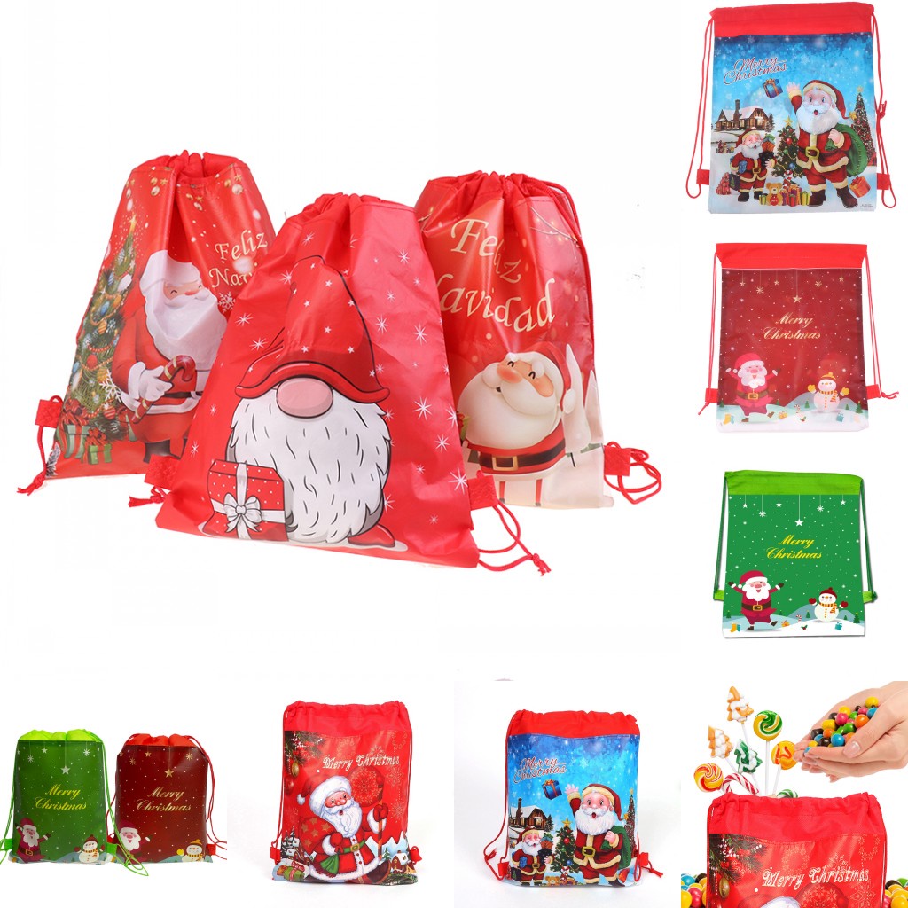 5PCS Christmas Gift Drawstring Large Bags Christmas Wrapping Backpack ...