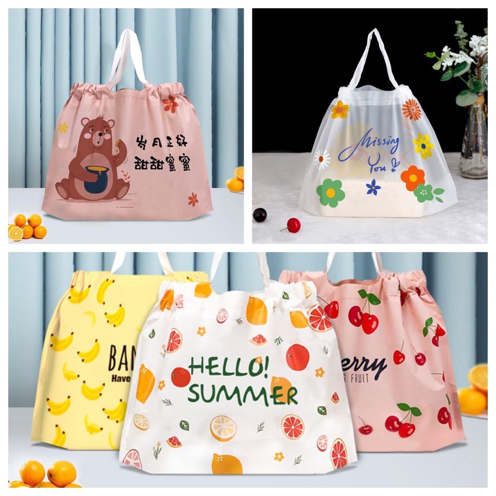 ?{SG Seller}Cut Bag Goodie Bag Kid Birthday Plastic Gifts Drawstring Goodie Bag For Children Birthday