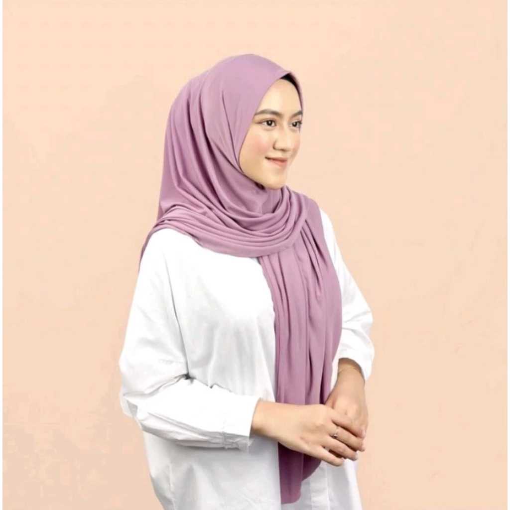 HIJAB SEGITIGA OVAL JERSEY / SEGI TIGA INSTAN JERSEY PREMIUM / SEGITIGA POLOS OVAL - Gambar 2