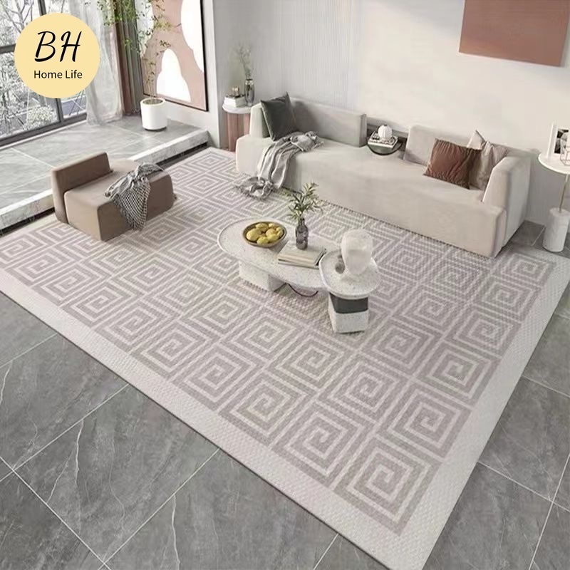[BH]Premium  Livingroom Bedroom Big Carpet Anti Slip Crystal Velvet Rug Plain Home Office Japan Decoration Gray Children Room Blanket Bedside Balcony Rug Floor Mat Door Welcome Mat