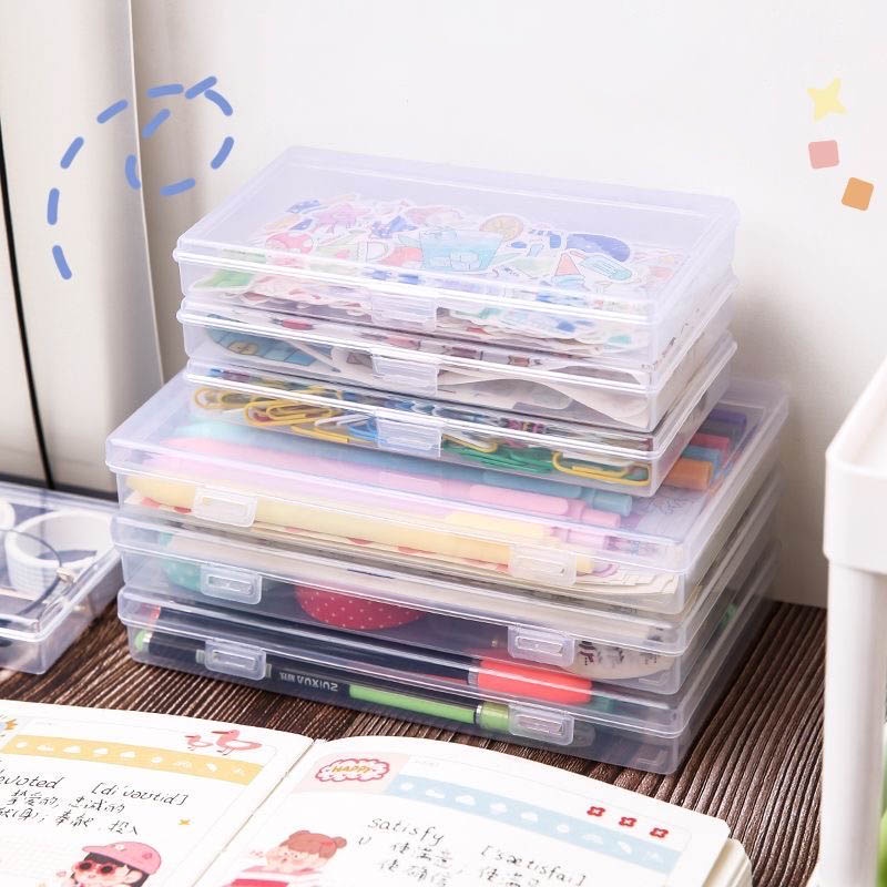 Transparent Buckle Desktop Storage Box Manual Account Sticker ...