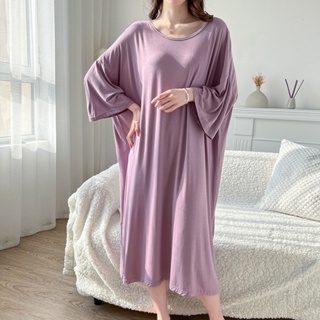 Plus Size Spring Summer Nightgowns Women Sleeping Long Dress Modal