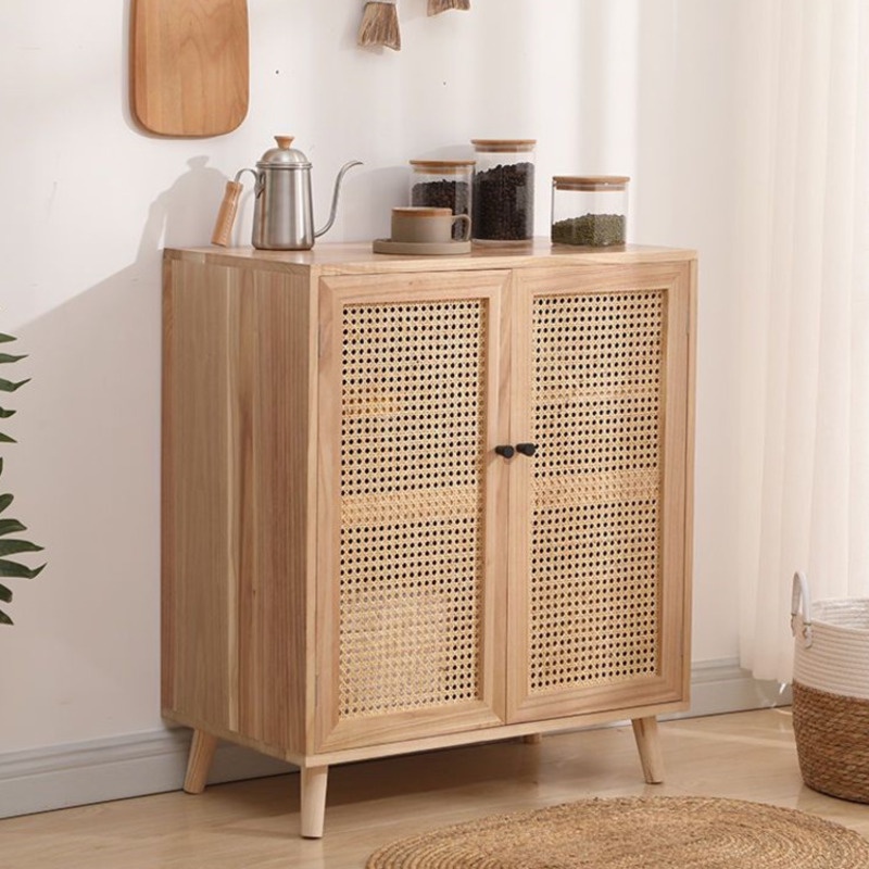 GC Kitchen Cabinet Storage Rattan Cabinet Solid Wood Household Wall ...
