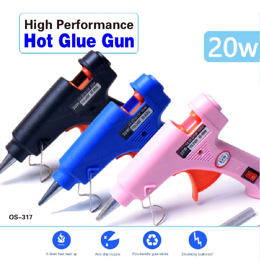 20W Hot Glue Gun High Temperature Heater Melt Glue Sticks Crafts