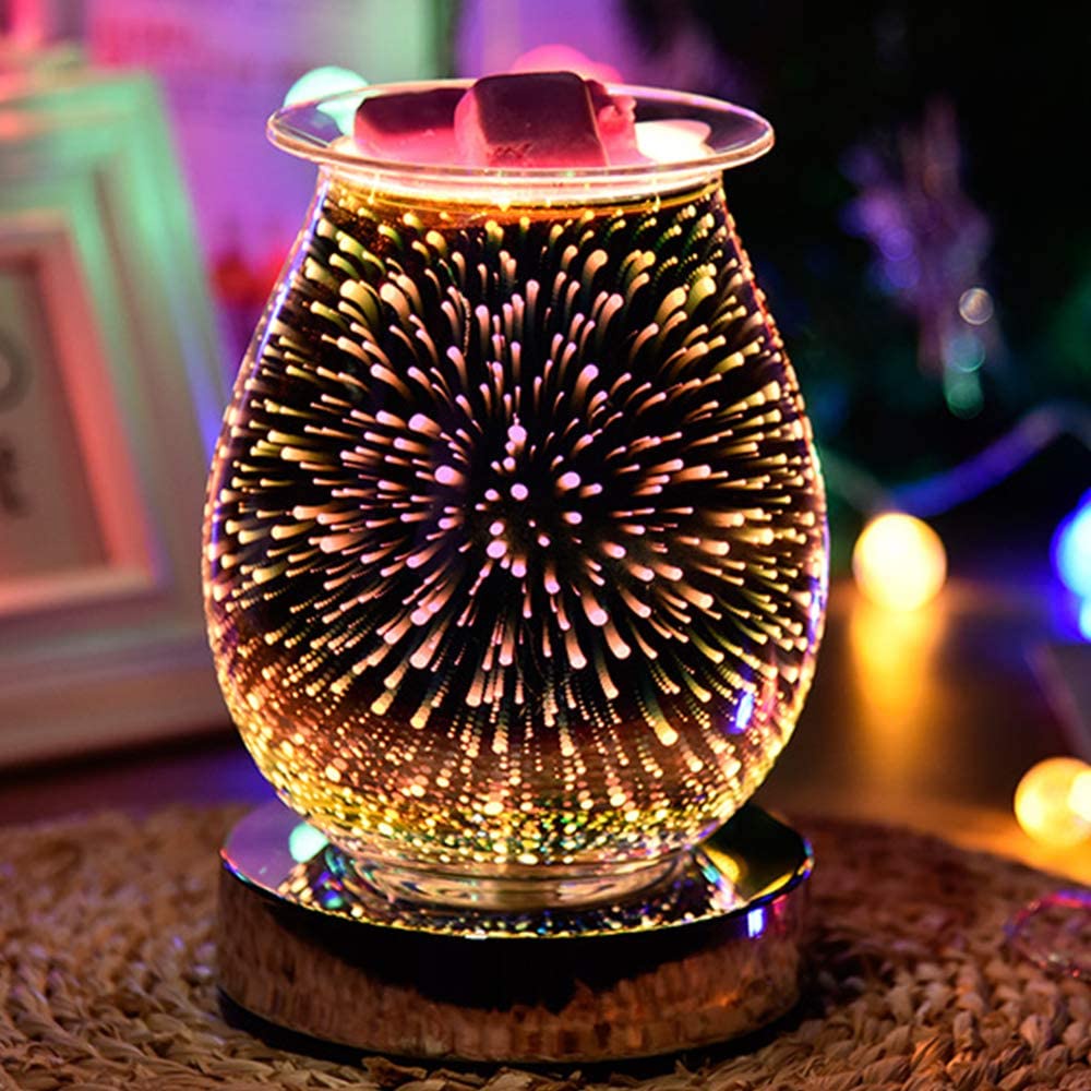 DEBEME Aroma Lamp, Glass Electric Oil Burner Wax Melt Burner Warmer