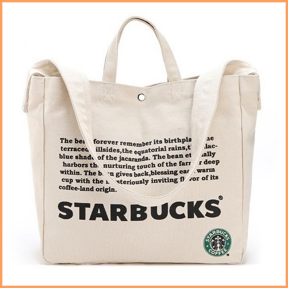 [Big Sale Last Stock] Starbucks Canvas Tote Bag, 2Way LargeCapacity