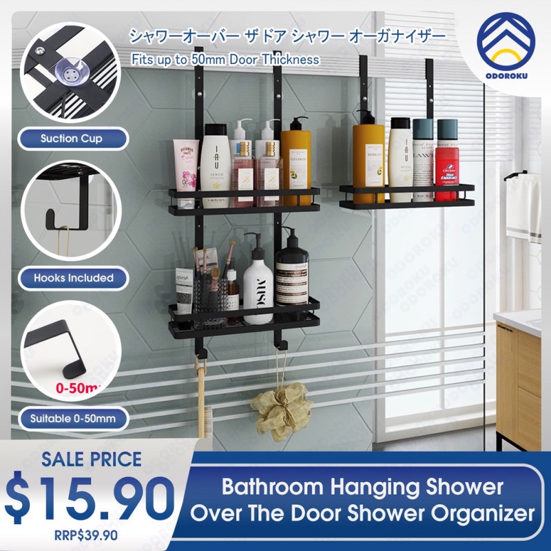 ODOROKU 1/2 Tiers Hanging Shower Caddy Over The Door Shower Organizer