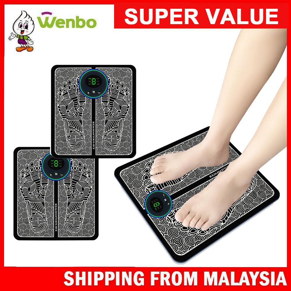 Wenbo Electric Foot Massage Pad Feet Simulator Patch Pengurut Kaki Ems