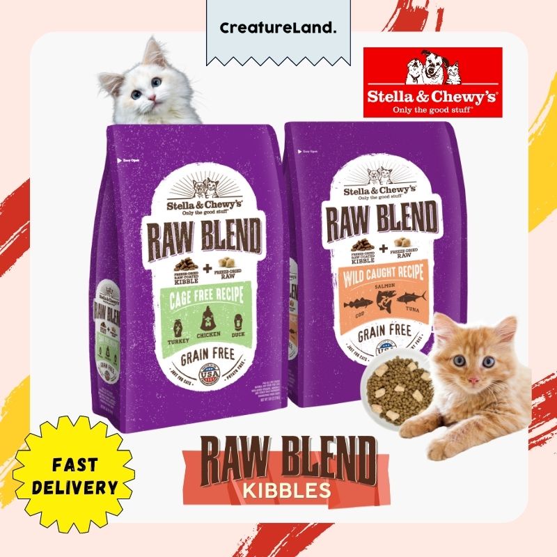 Stella & Chewy's Raw Blend Freeze Dried Grain Free Raw Coated Kibbles