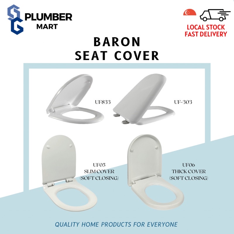 【SG】Baron Toilet Bowl Seat Cover UF05/UF06/UF303/833/UF203 Shopee