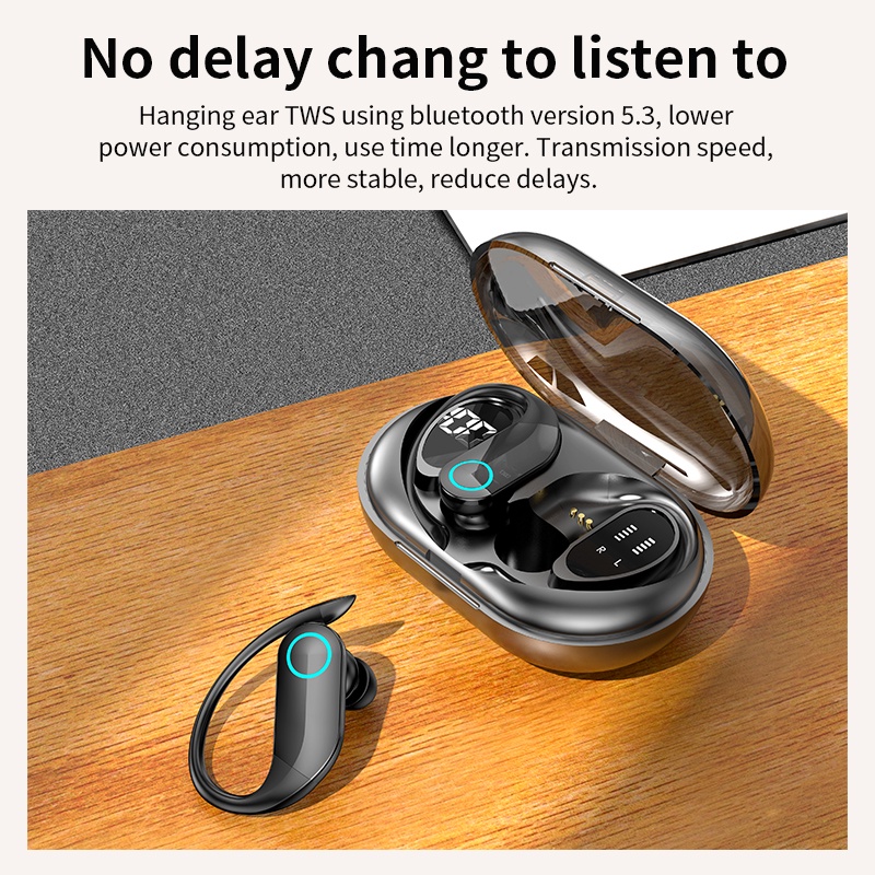 Matei Headset Bluetooth Earphone TWS Wireless Olahraga Earphone LED Earbud 9D Bluetooth G37 Dengan Mic sport bass - Gambar 4