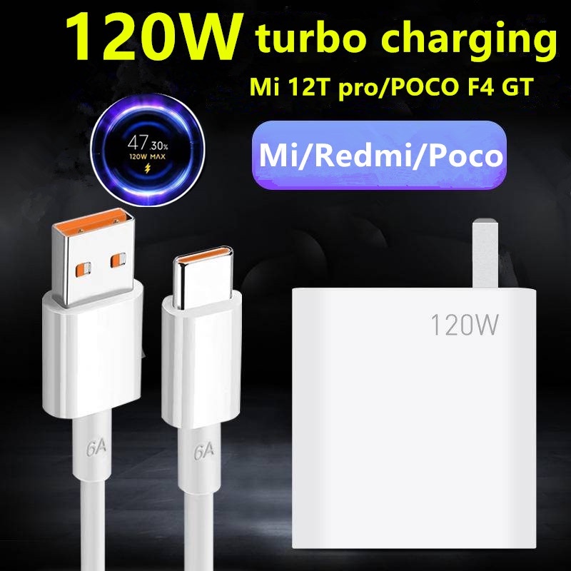 For Xiaomi 120W charger Poco F4 GT/Mi 11T Pro charging cable Redmi