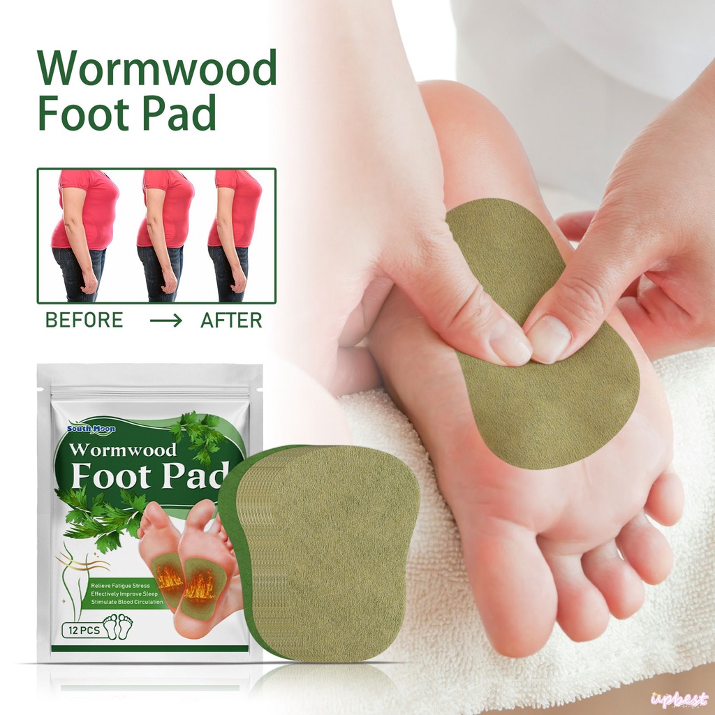 12pcs/1box South Moon Wormwood Foot Patch Deep Detoxifying Pressure ...