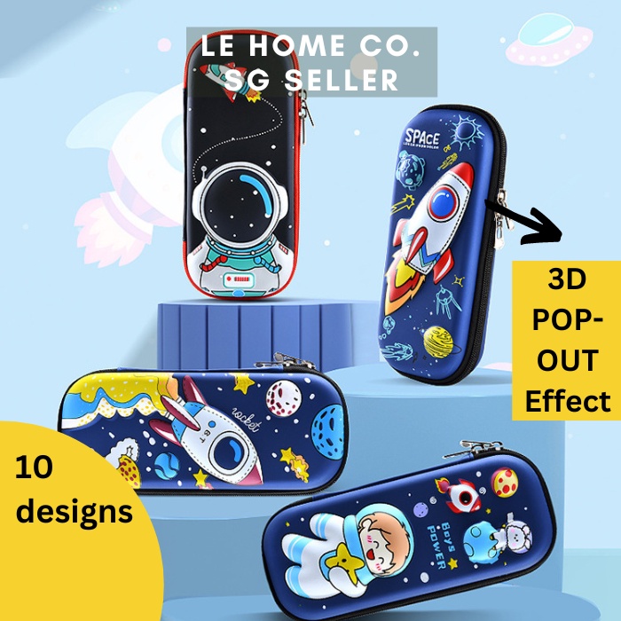 [SG INSTOCK] 3D Slim Kids Pencil Case 3D Cartoon Pencil Case