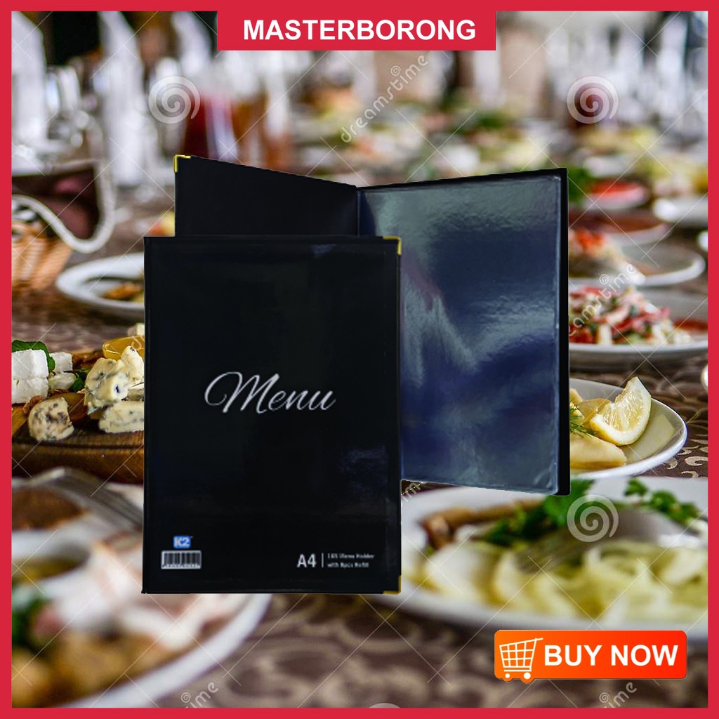 masterborong Menu Holder Hardcover Transparent Clear Menu Holder Cover