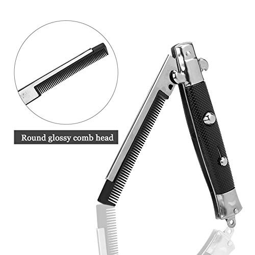 Foldable Pocket Comb, Switchblade Spring Pocket Oil Hair Comb Push ...