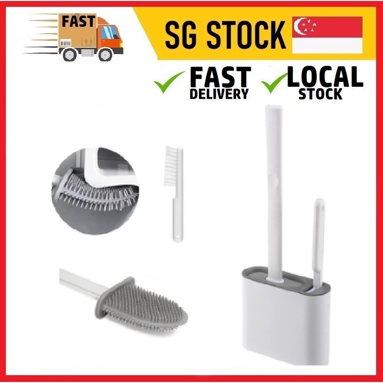 👍CHEAPEST!!!👍 Toilet Brush With Holder Set Silicone Brushes Heads