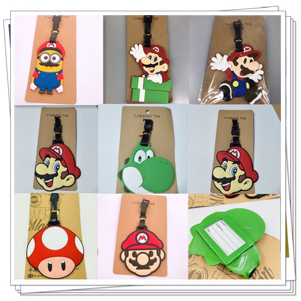 Super Mario Cartoon Luggage Tag Sign Boarding Pass | Shopee Singapore